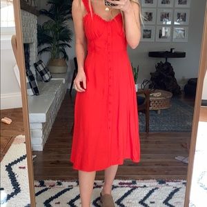 Vici red midi dress